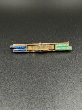 Vintage Art Deco geometric bar pin/ tie bar/brooch signed „AMDBL“